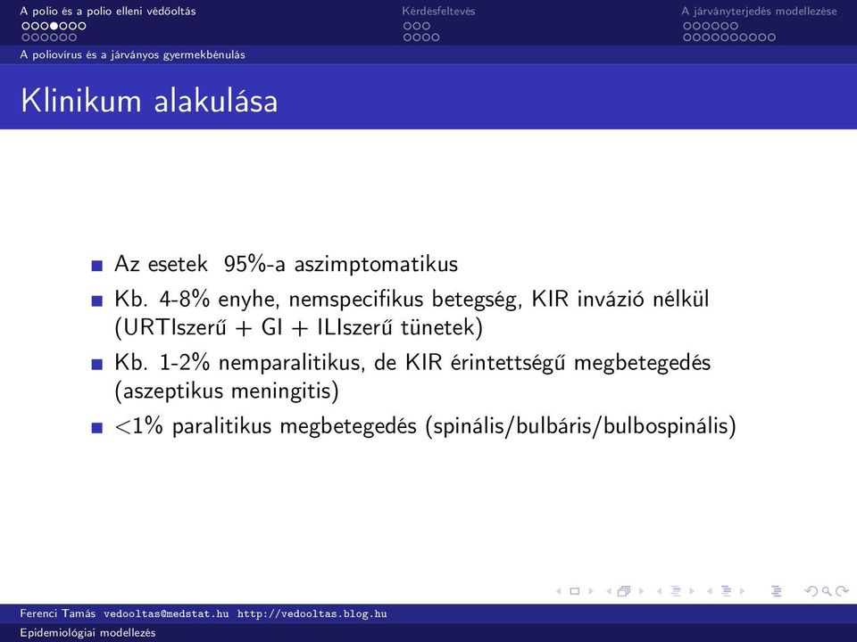 4-8% enyhe, nemspecifikus betegség, KIR invázió nélkül (URTIszerű + GI + ILIszerű