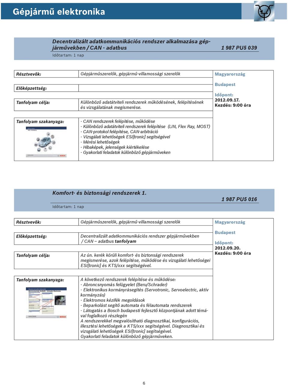 - CAN rendszerek felépítése, működése - Különböző adatátviteli rendszerek felépítése (LIN, Flex Ray, MOST) - CAN-protokol felépítése, CAN-arbitráció - Vizsgálati lehetőségek ESI[tronic] segítségével