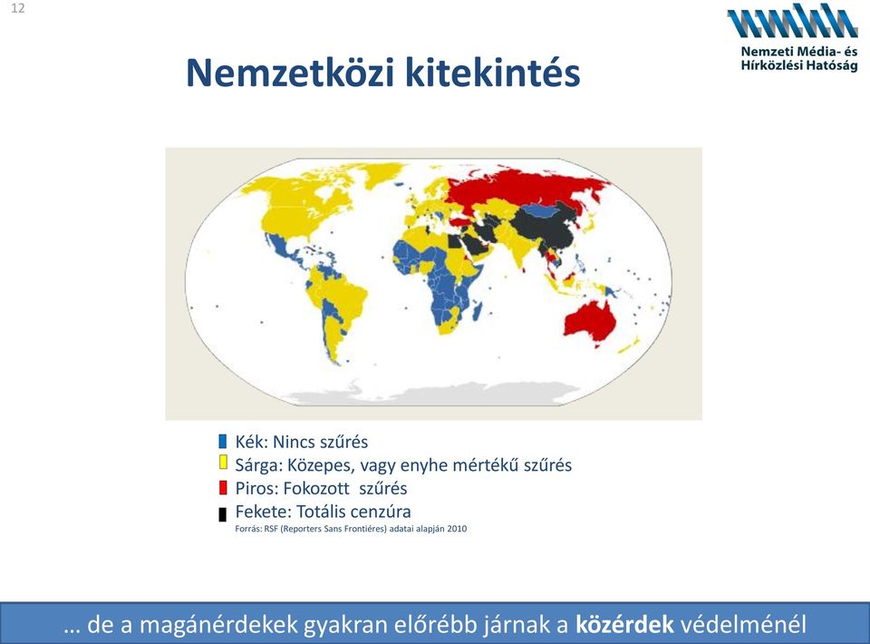 cenzúra Forrás: RSF (Reporters Sans Frontiéres) adatai alapján