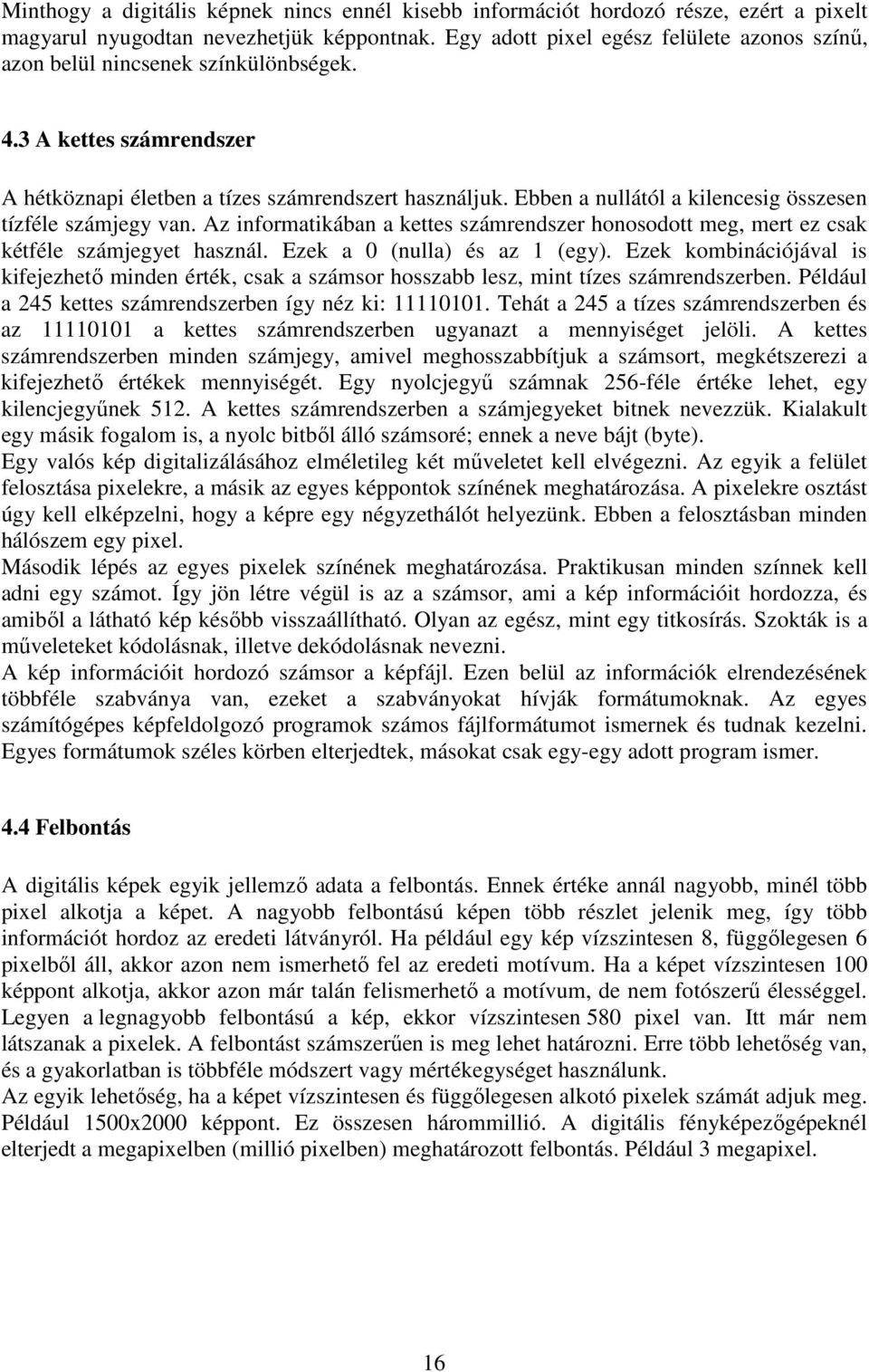 Ebben a nullától a kilencesig összesen tízféle számjegy van. Az informatikában a kettes számrendszer honosodott meg, mert ez csak kétféle számjegyet használ. Ezek a 0 (nulla) és az 1 (egy).