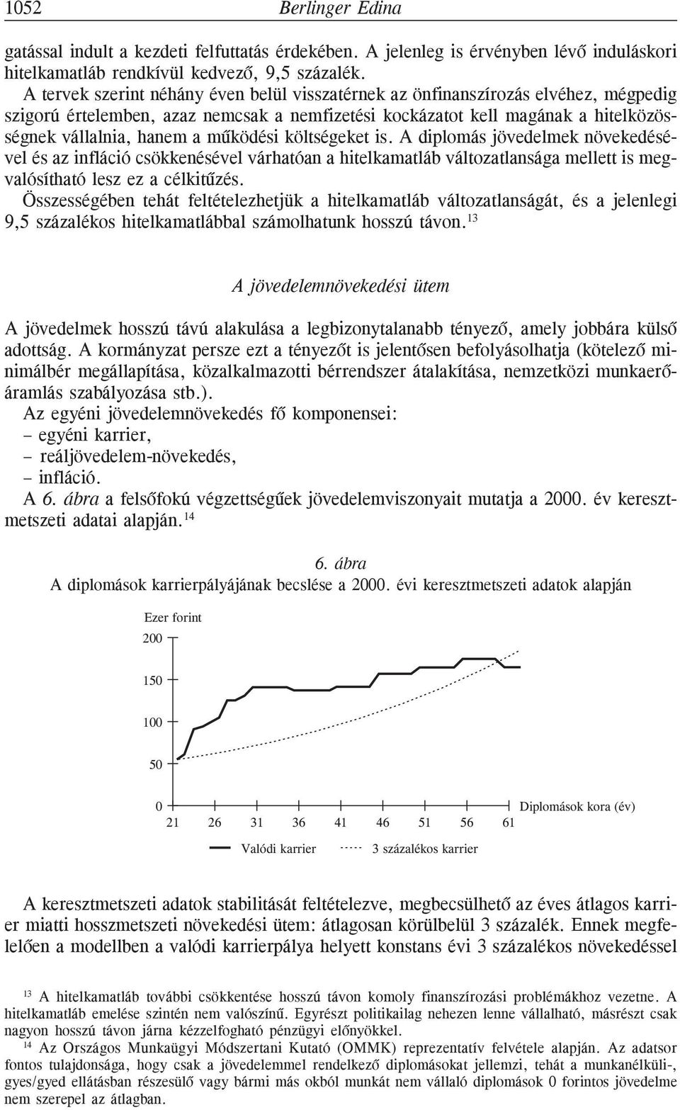 mûködési költségeket is. A diplomás jövedelmek növekedésével és az infláció csökkenésével várhatóan a hitelkamatláb változatlansága mellett is megvalósítható lesz ez a célkitûzés.