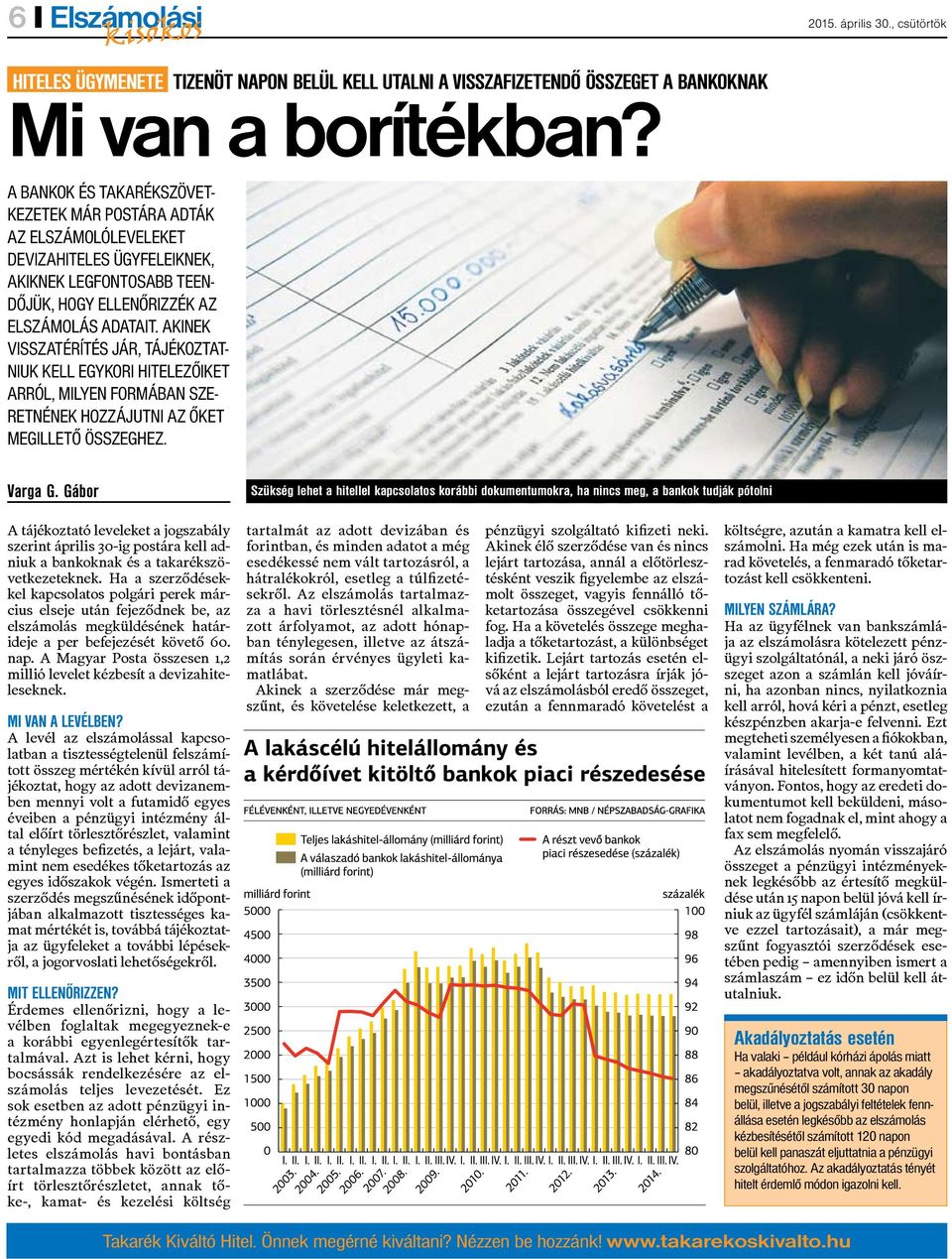 Akinek visszatérítés jár, tájékoztatniuk kell egykori hitelezőiket arról, milyen formában szeretnének hozzájutni az őket megillető összeghez. Varga G.