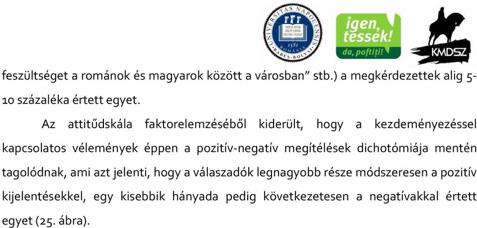 negatív megítélések dichotómiája mentén tagolódnak, ami azt jelenti, hogy a válaszadók legnagyobb része