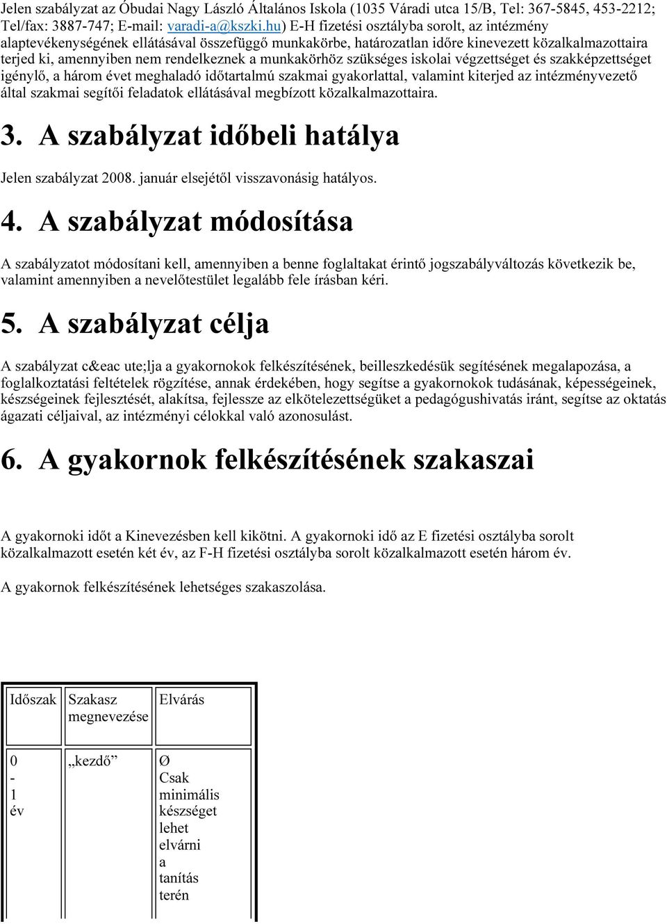 munkakörhöz szükséges iskolai végzettséget és szakképzettséget igénylő, a három évet meghaladó időtartalmú szakmai gyakorlattal, valamint kiterjed az intézményvezető által szakmai segítői feladatok