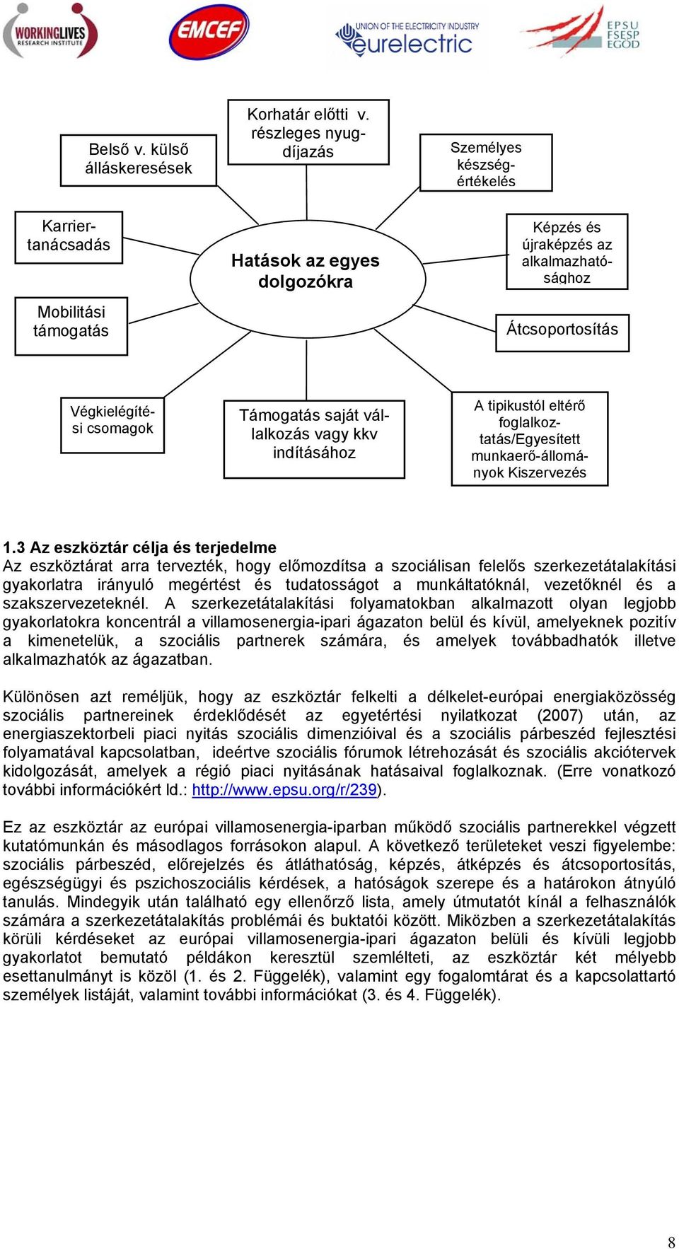 részleges nyugdíjazás Végkielégítési csomagok Támogatás saját vállalkozás vagy kkv indításához A tipikustól eltérő foglalkoztatás/egyesített munkaerő-állományok Kiszervezés 1.