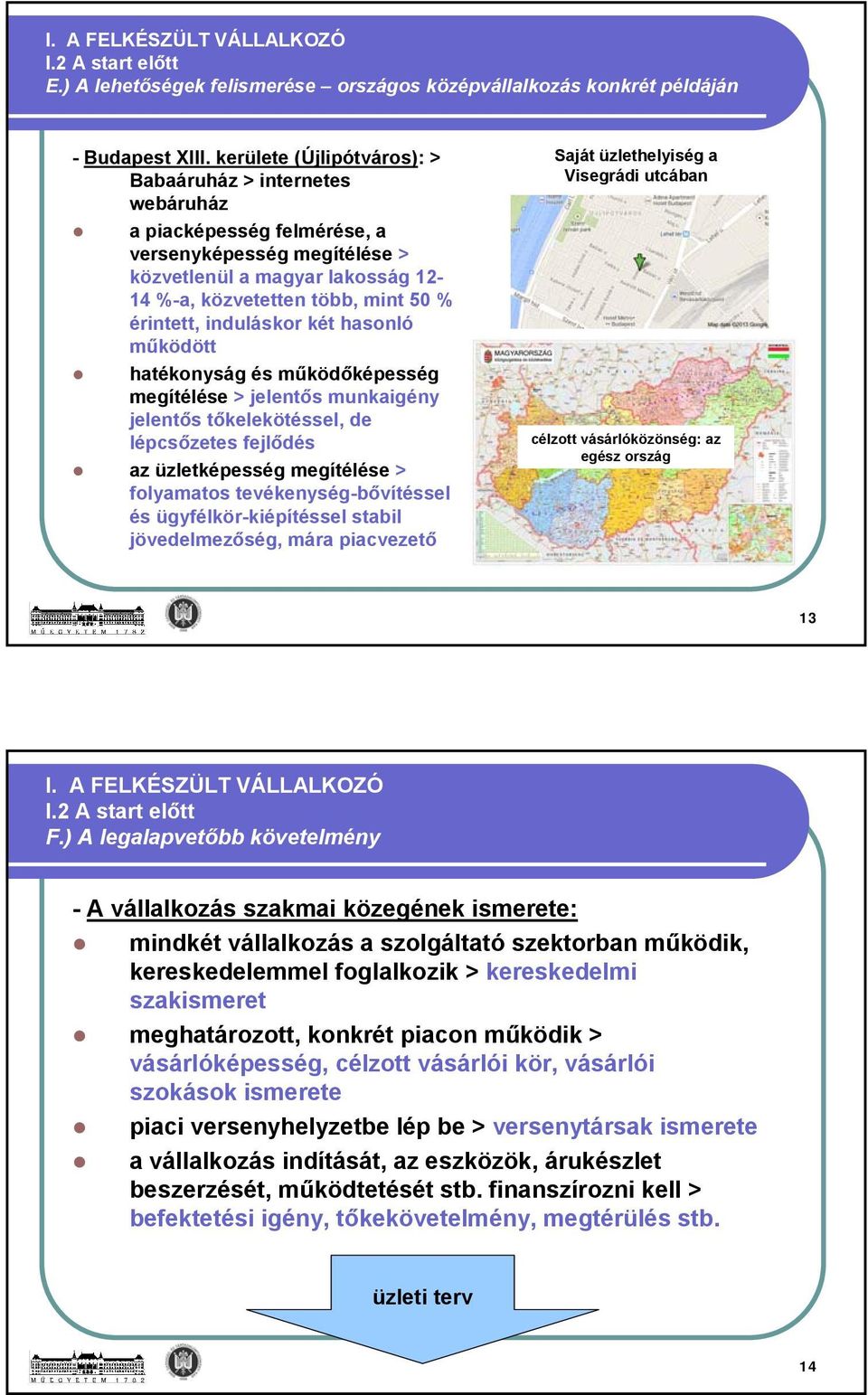 induláskor két hasonló működött hatékonyság és működőképesség megítélése > jelentős munkaigény jelentős tőkelekötéssel, de lépcsőzetes fejlődés az üzletképesség megítélése > folyamatos