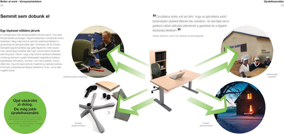 A Kinnarps UK és a Green Standards együttműködése egy újabb figyelemre méltó projekt, mely valószínűleg követőkre talál majd: a bútort afrikai iskoláknak adományozzuk.