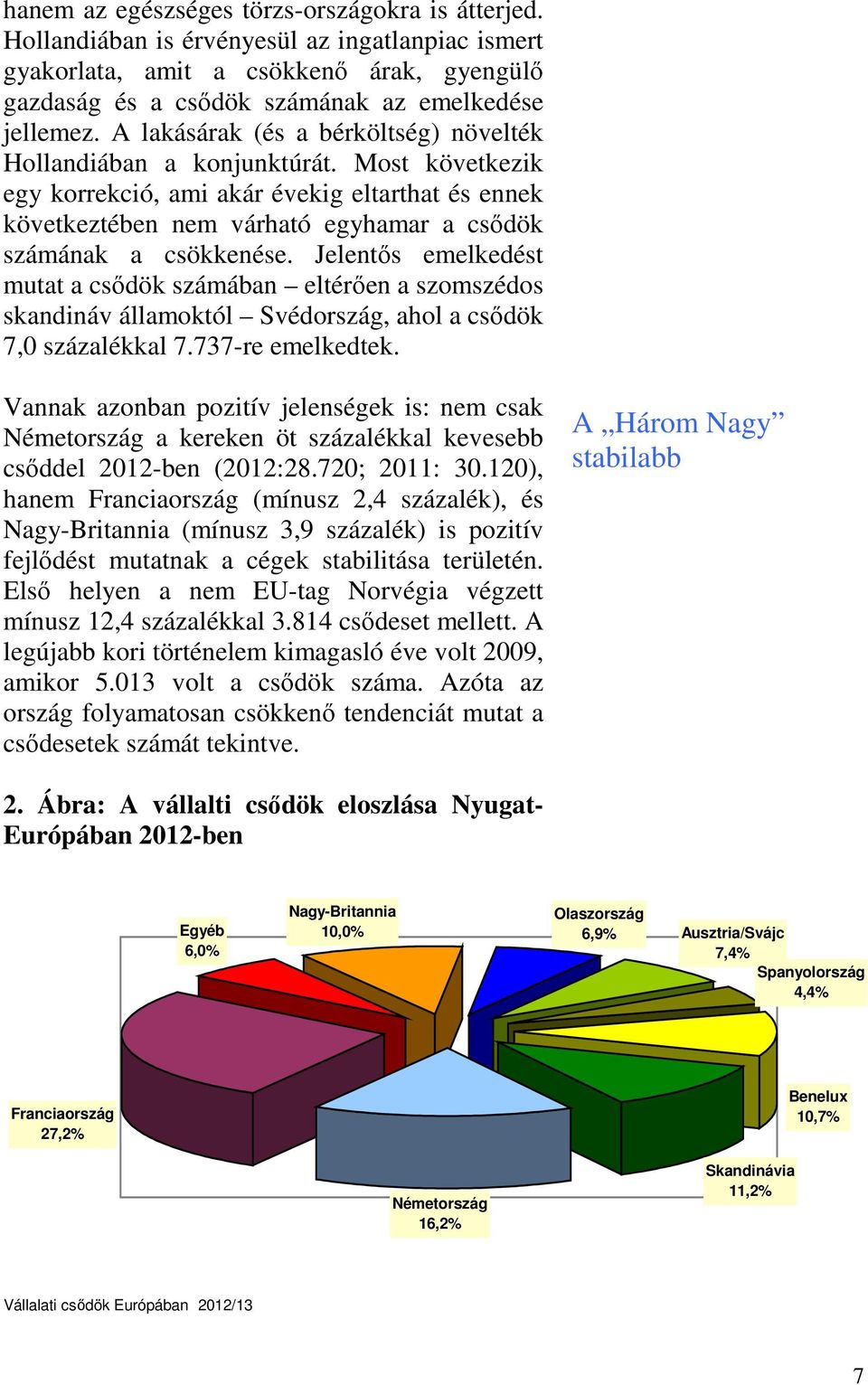 Jelentős emelkedést mutat a csődök számában eltérően a szomszédos skandináv államoktól Svédország, ahol a csődök 7,0 százalékkal 7.737-re emelkedtek.