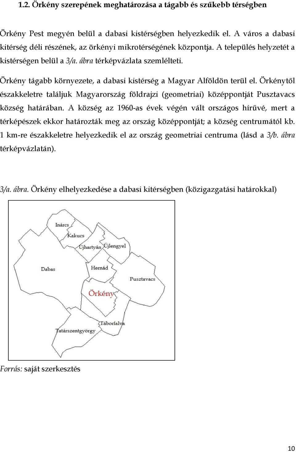 Örkény tágabb környezete, a dabasi kistérség a Magyar Alföldön terül el. Örkénytől északkeletre találjuk Magyarország földrajzi (geometriai) középpontját Pusztavacs község határában.