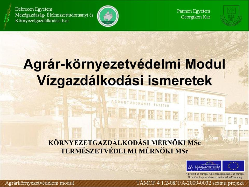 KÖRNYEZETGAZDÁLKODÁSI MÉRNÖKI