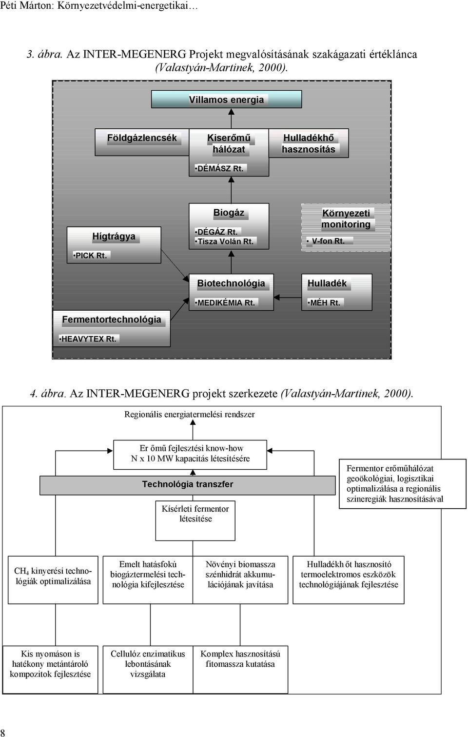 Biotechnológia MEDIKÉMIA Rt. Hulladék MÉH Rt. 4. ábra. Az INTER-MEGENERG projekt szerkezete (Valastyán-Martinek, 2000).