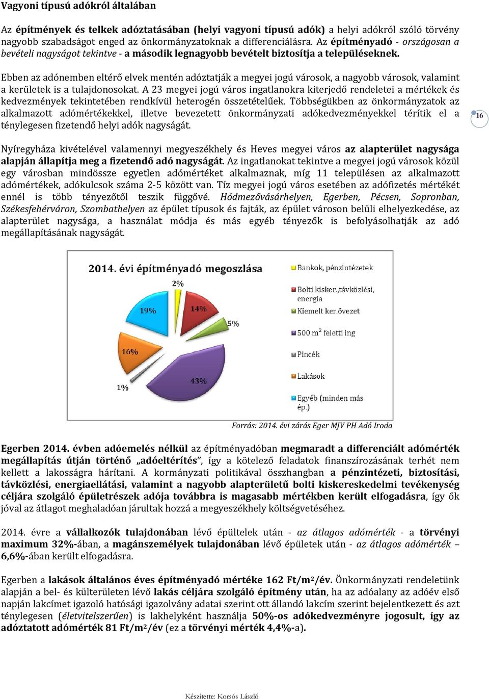 Ebben az adónemben eltérő elvek mentén adóztatják a megyei jogú városok, a nagyobb városok, valamint a kerületek is a tulajdonosokat.