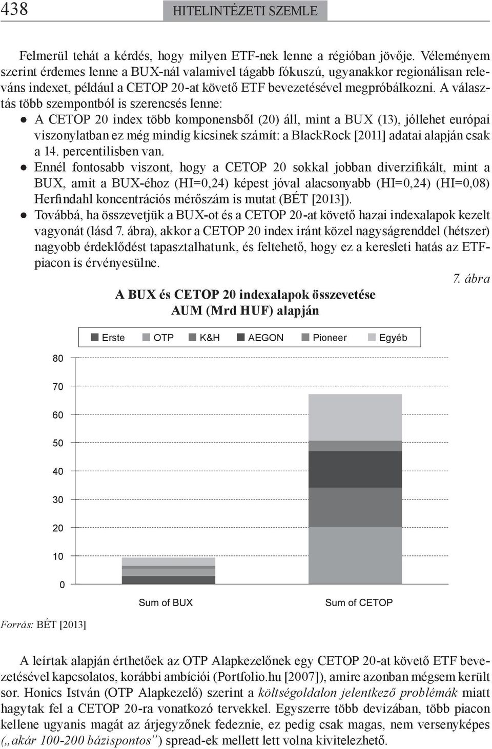 A választás több szempontból is szerencsés lenne: A CETOP 20 index több komponensből (20) áll, mint a BUX (13), jóllehet európai viszonylatban ez még mindig kicsinek számít: a BlackRock [2011] adatai