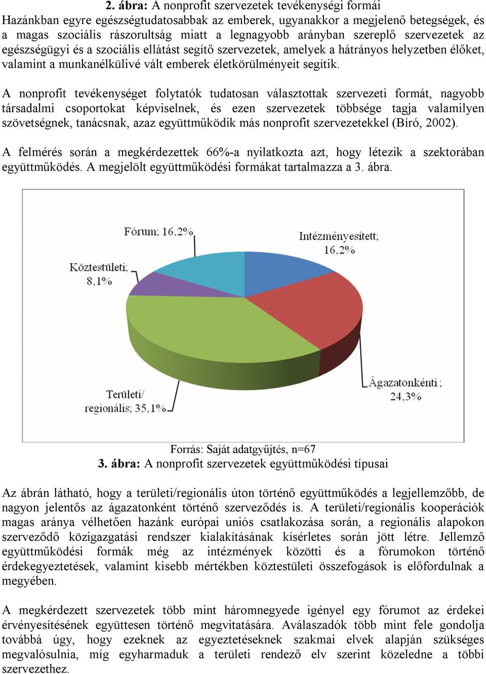 A nonprofit tevékenységet folytatók tudatosan választottak szervezeti formát, nagyobb társadalmi csoportokat képviselnek, és ezen szervezetek többsége tagja valamilyen szövetségnek, tanácsnak, azaz