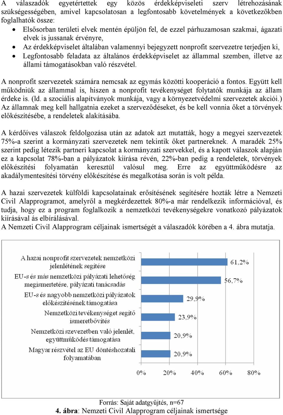 feladata az általános érdekképviselet az állammal szemben, illetve az állami támogatásokban való részvétel. A nonprofit szervezetek számára nemcsak az egymás közötti kooperáció a fontos.