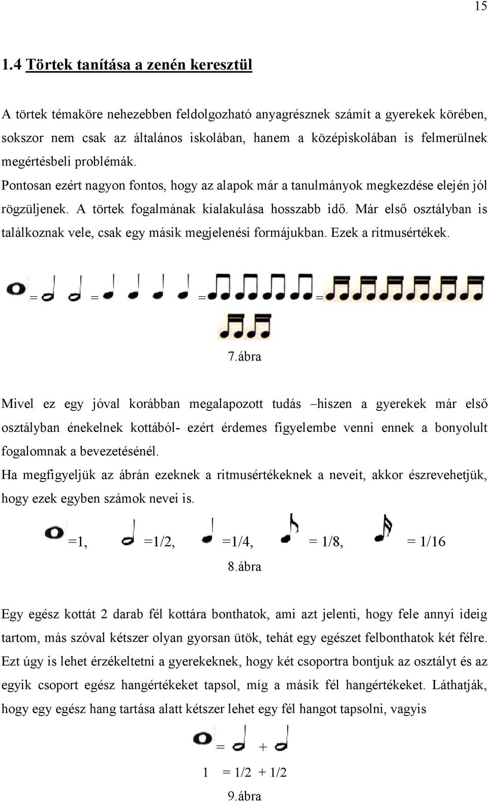 Már első osztályban is találkoznak vele, csak egy másik megjelenési formájukban. Ezek a ritmusértékek. = = = = 7.