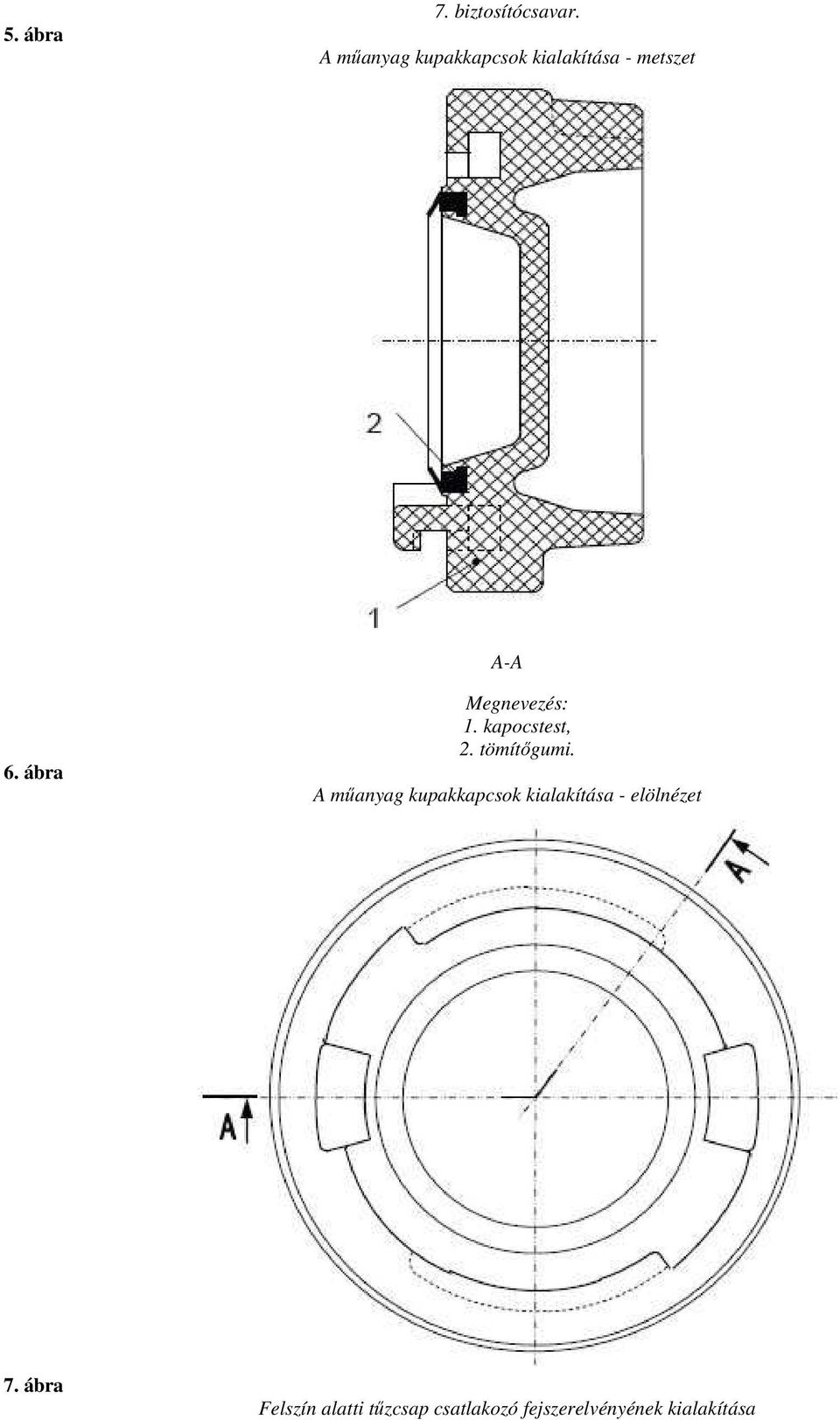 ábra Megnevezés: 1. kapocstest, 2. tömítőgumi.