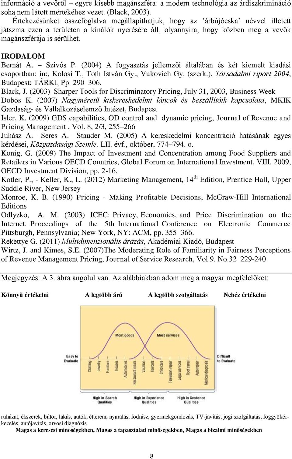 IRODALOM Bernát A. Szivós P. (2004) A fogyasztás jellemzői általában és két kiemelt kiadási csoportban: in:, Kolosi T., Tóth István Gy., Vukovich Gy. (szerk.). Társadalmi riport 2004, Budapest: TÁRKI, Pp.