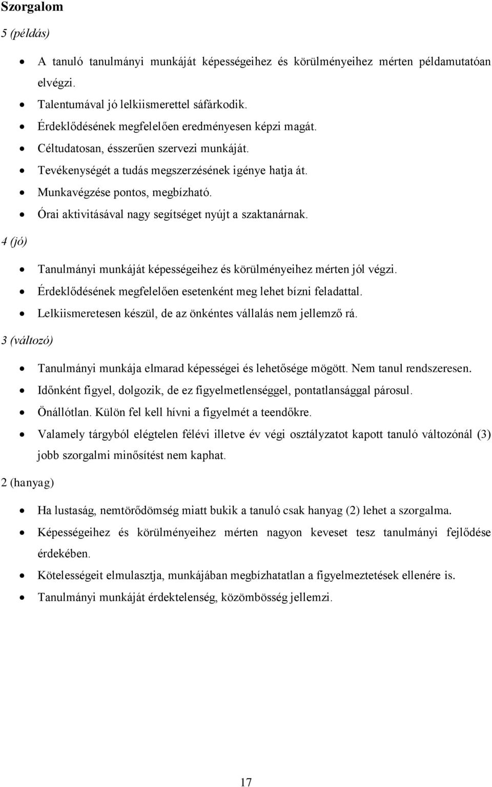 Órai aktivitásával nagy segítséget nyújt a szaktanárnak. 4 (jó) Tanulmányi munkáját képességeihez és körülményeihez mérten jól végzi. Érdeklődésének megfelelően esetenként meg lehet bízni feladattal.