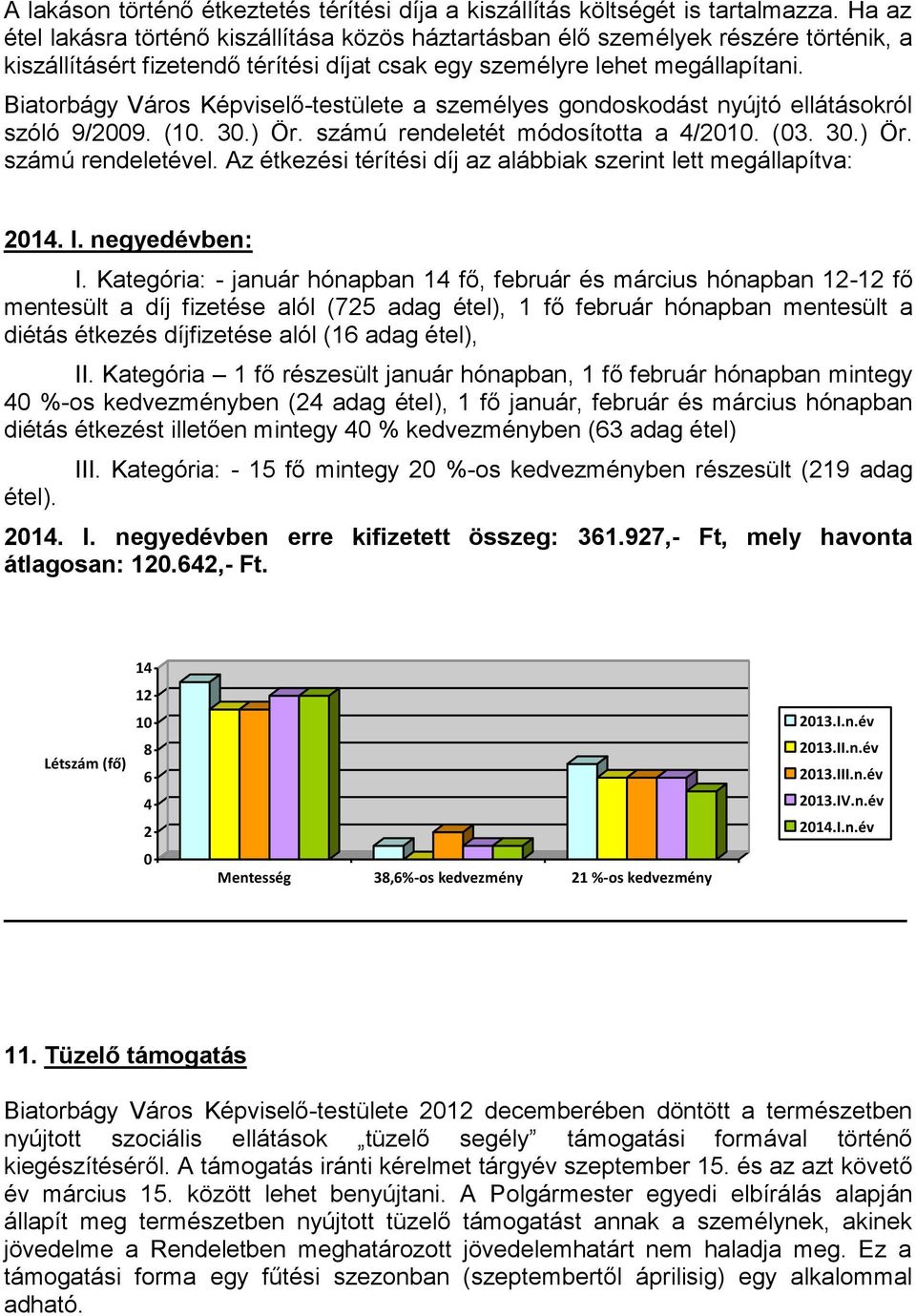 Biatorbágy Város Képviselő-testülete a személyes gondoskodást nyújtó ellátásokról szóló 9/29. (1. 3.) Ör. számú rendeletét módosította a 4/21. (3. 3.) Ör. számú rendeletével.