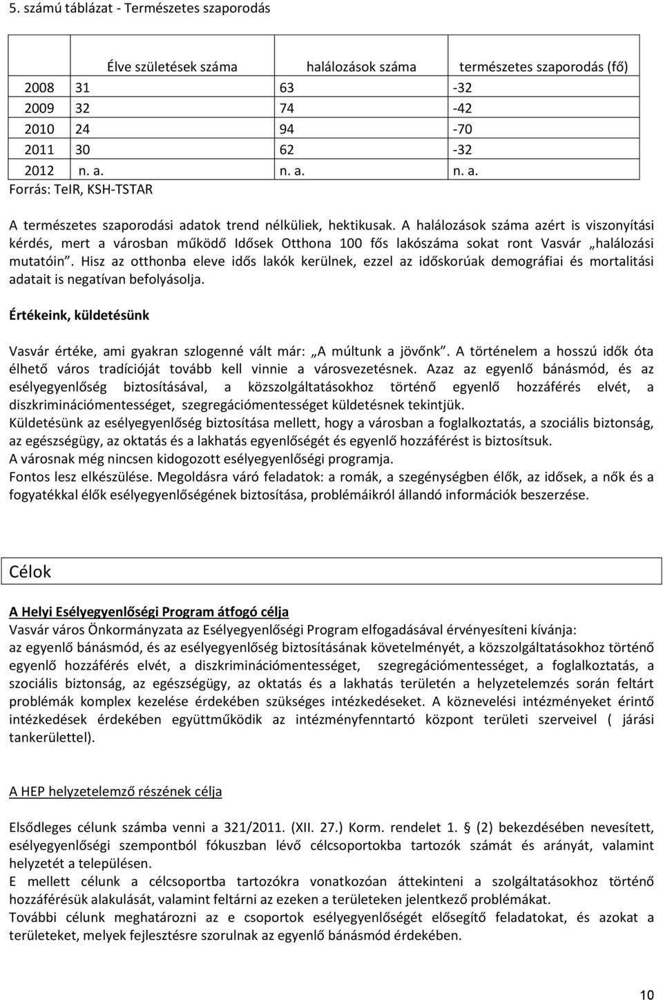 A halálozások száma azért is viszonyítási kérdés, mert a városban működő Idősek Otthona 100 fős lakószáma sokat ront Vasvár halálozási mutatóin.