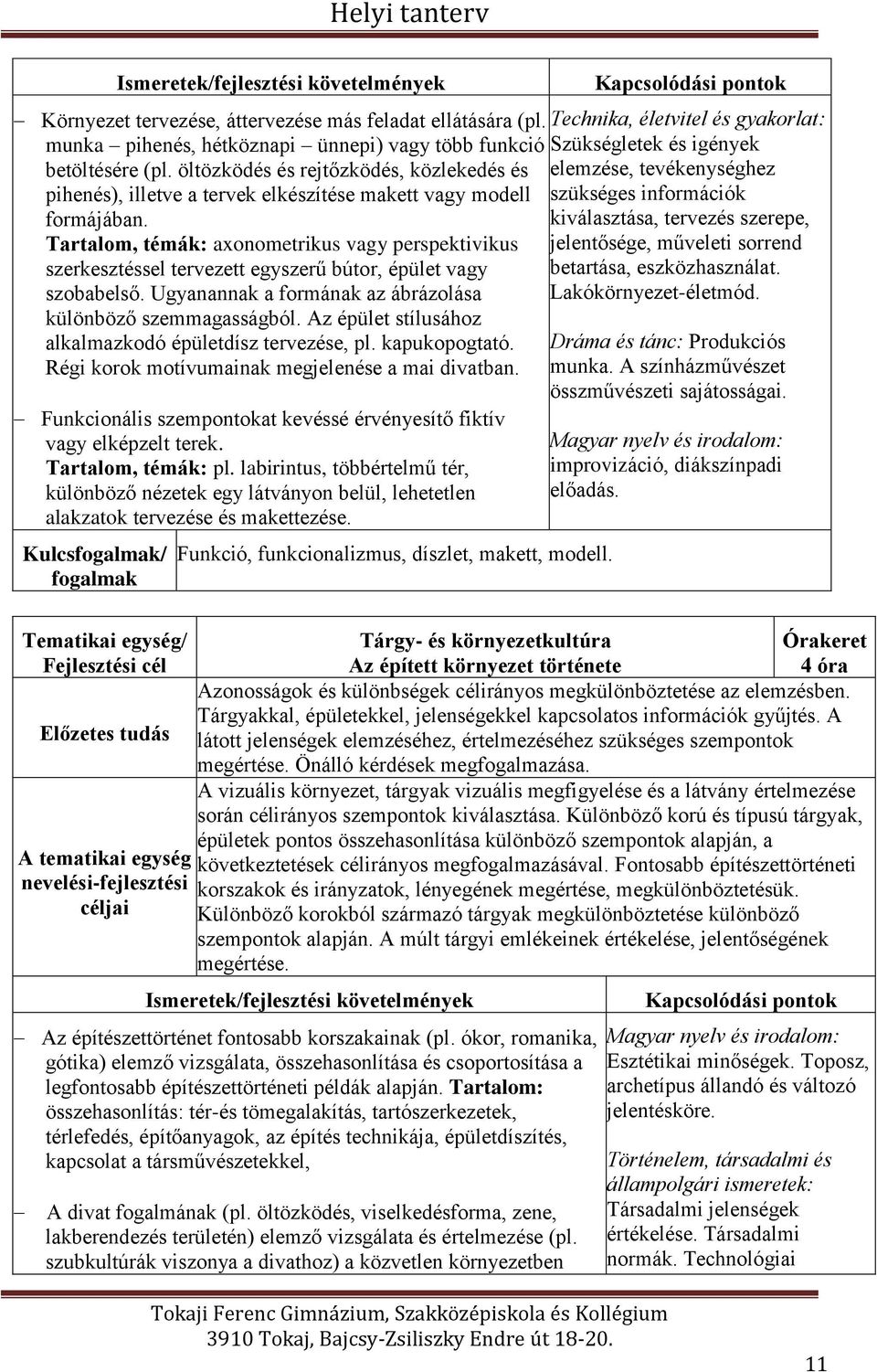 Tartalom, témák: axonometrikus vagy perspektivikus szerkesztéssel tervezett egyszerű bútor, épület vagy szobabelső. Ugyanannak a formának az ábrázolása különböző szemmagasságból.