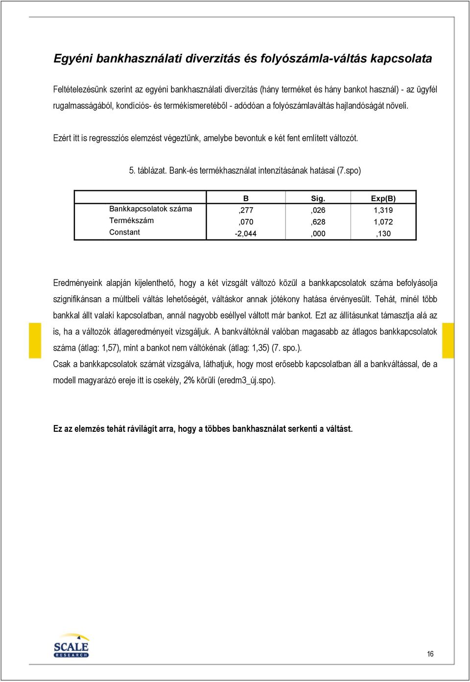 Bank-és termékhasználat intenzitásának hatásai (7.spo) B Sig.