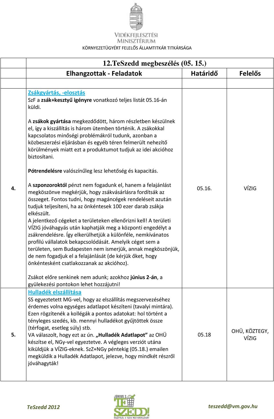 Pótrendelésre valószínűleg lesz lehetőség és kapacitás. 4. A szponzoroktól pénzt nem fogadunk el, hanem a felajánlást megköszönve megkérjük, hogy zsákvásárlásra fordítsák az összeget.