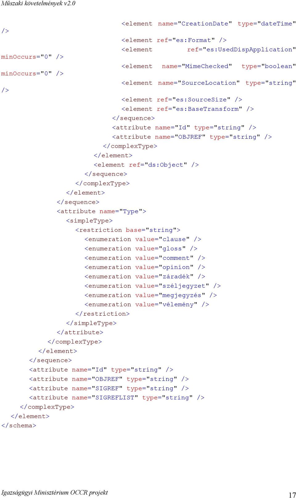 </complextype> </element> <element ref="ds:object" /> </sequence> </complextype> </element> </sequence> <attribute name="type"> <simpletype> <restriction base="string"> <enumeration value="clause" />