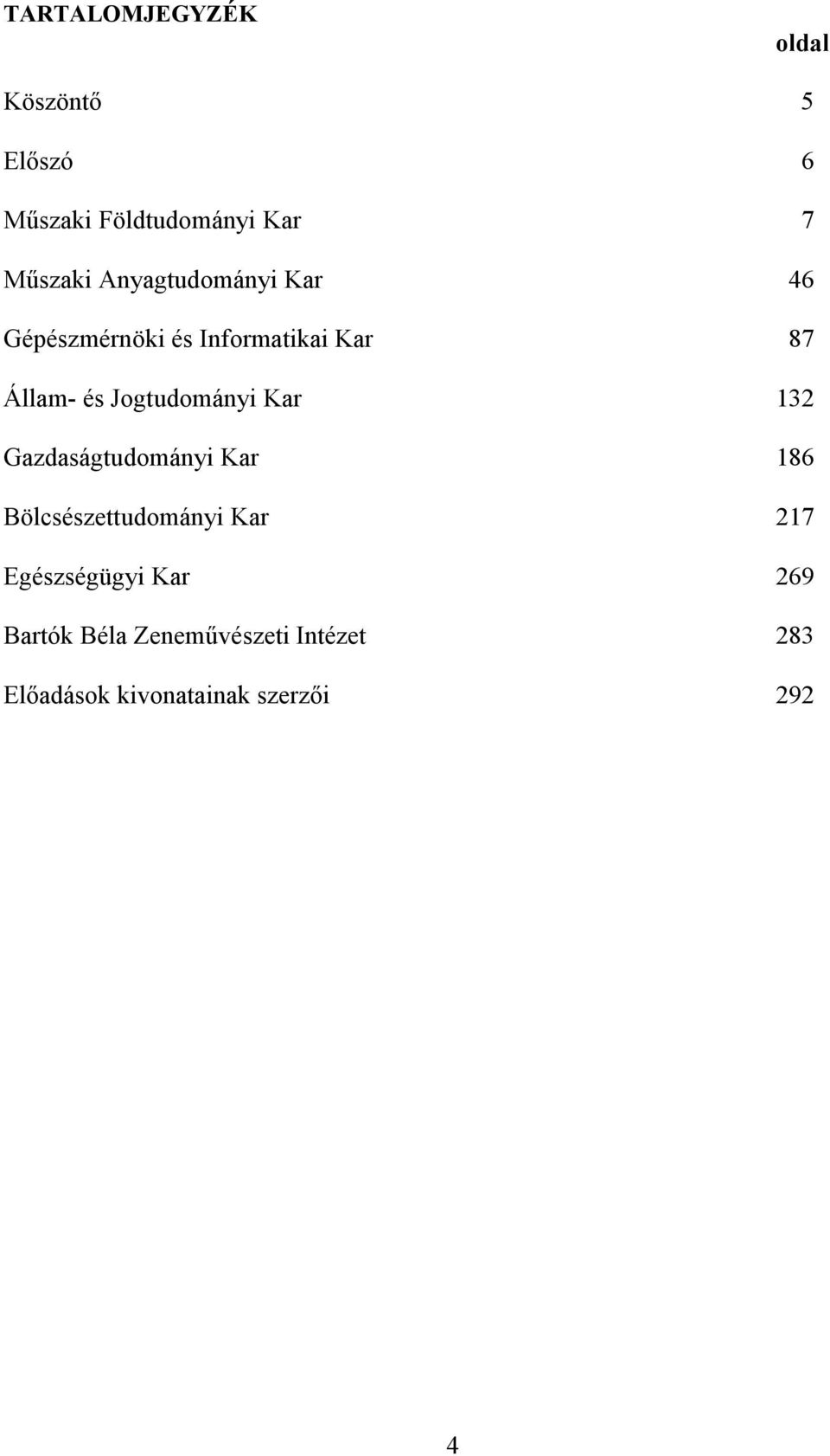 Jogtudományi Kar 132 Gazdaságtudományi Kar 186 Bölcsészettudományi Kar 217