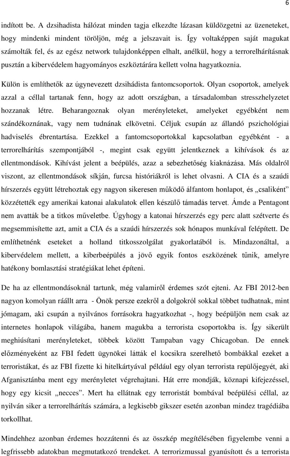 Külön is említhetők az úgynevezett dzsihádista fantomcsoportok. Olyan csoportok, amelyek azzal a céllal tartanak fenn, hogy az adott országban, a társadalomban stresszhelyzetet hozzanak létre.