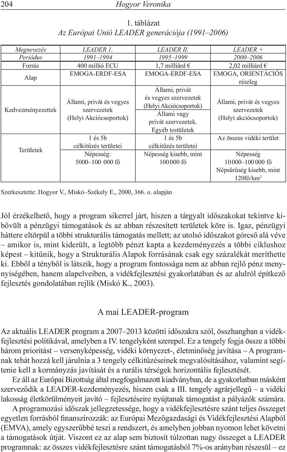 privát és vegyes szervezetek (Helyi Akciócsoportok) 1 és 5b célkitűzés területei Népesség: 5000 100 000 fő Szerkesztette: Hogyor V., Miskó Székely E., 2000, 366. o.