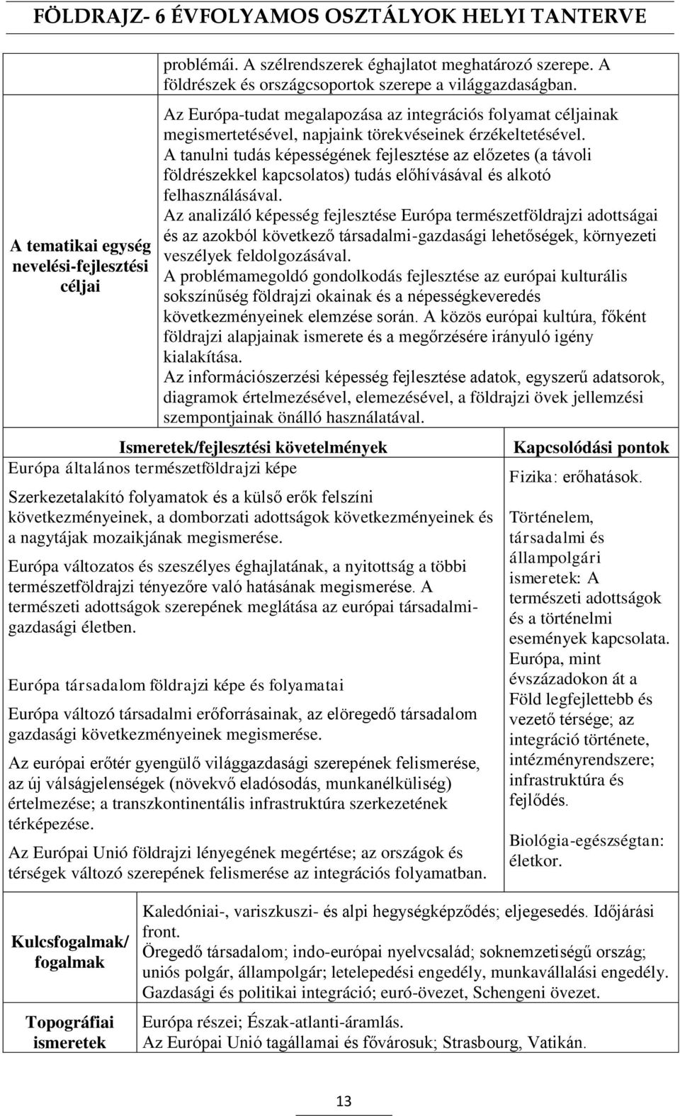 A tanulni tudás képességének fejlesztése az előzetes (a távoli földrészekkel kapcsolatos) tudás előhívásával és alkotó felhasználásával.