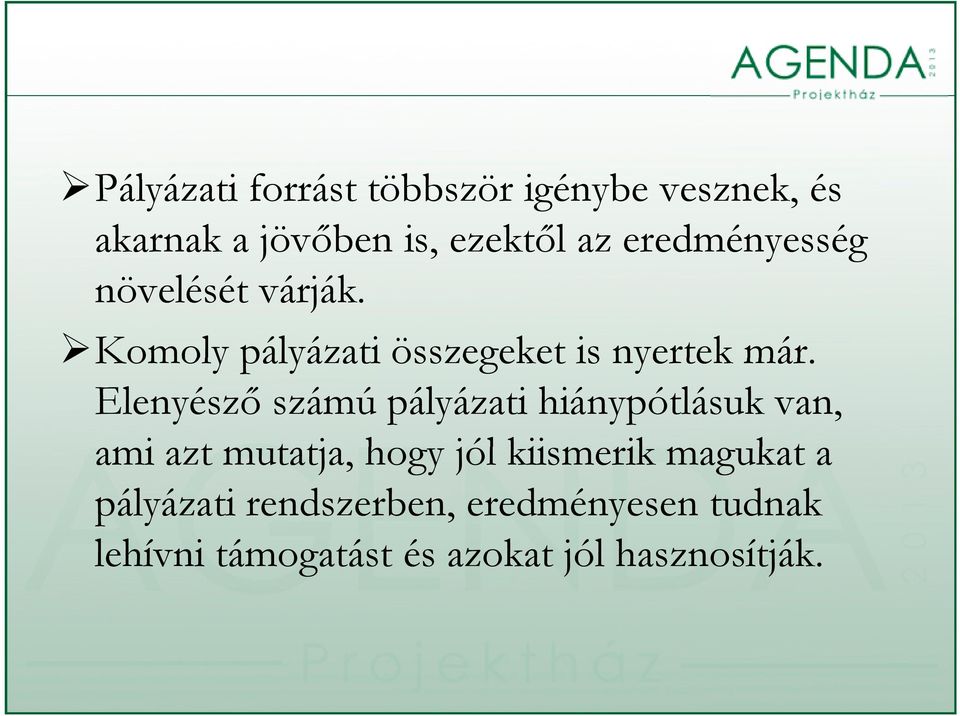 Elenyésző számú pályázati hiánypótlásuk van, ami azt mutatja, tj hogy jól kiismerik