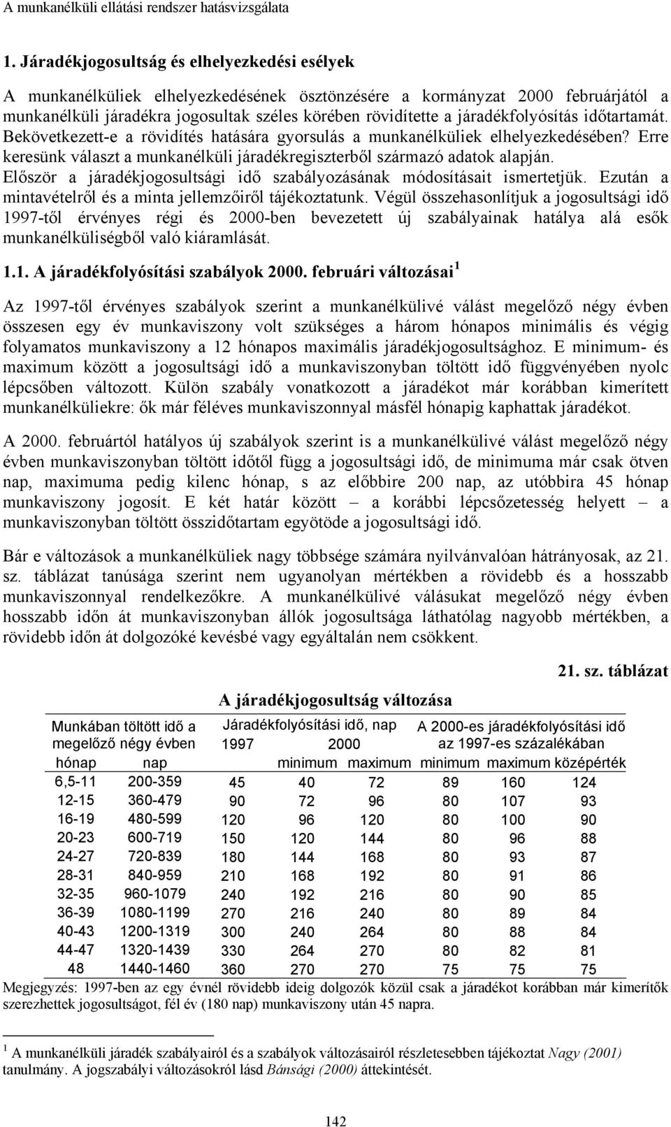 Először a járadékjogosultsági idő szabályozásának módosításait ismertetjük. Ezután a mintavételről és a minta jellemzőiről tájékoztatunk.