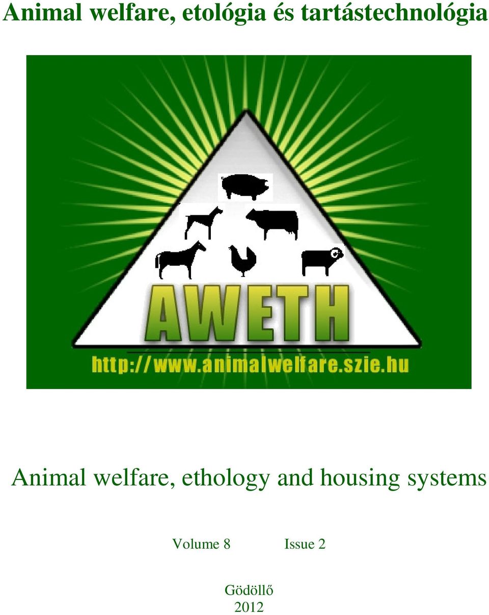 welfare, ethology and housing