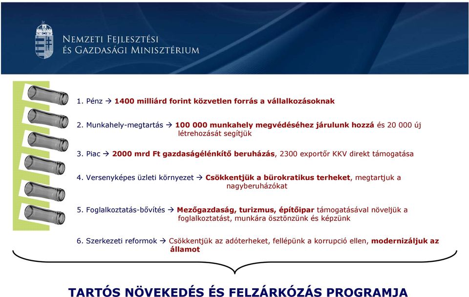 Piac 2000 mrd Ft gazdaságélénkítő beruházás, 2300 exportőr KKV direkt támogatása 4.