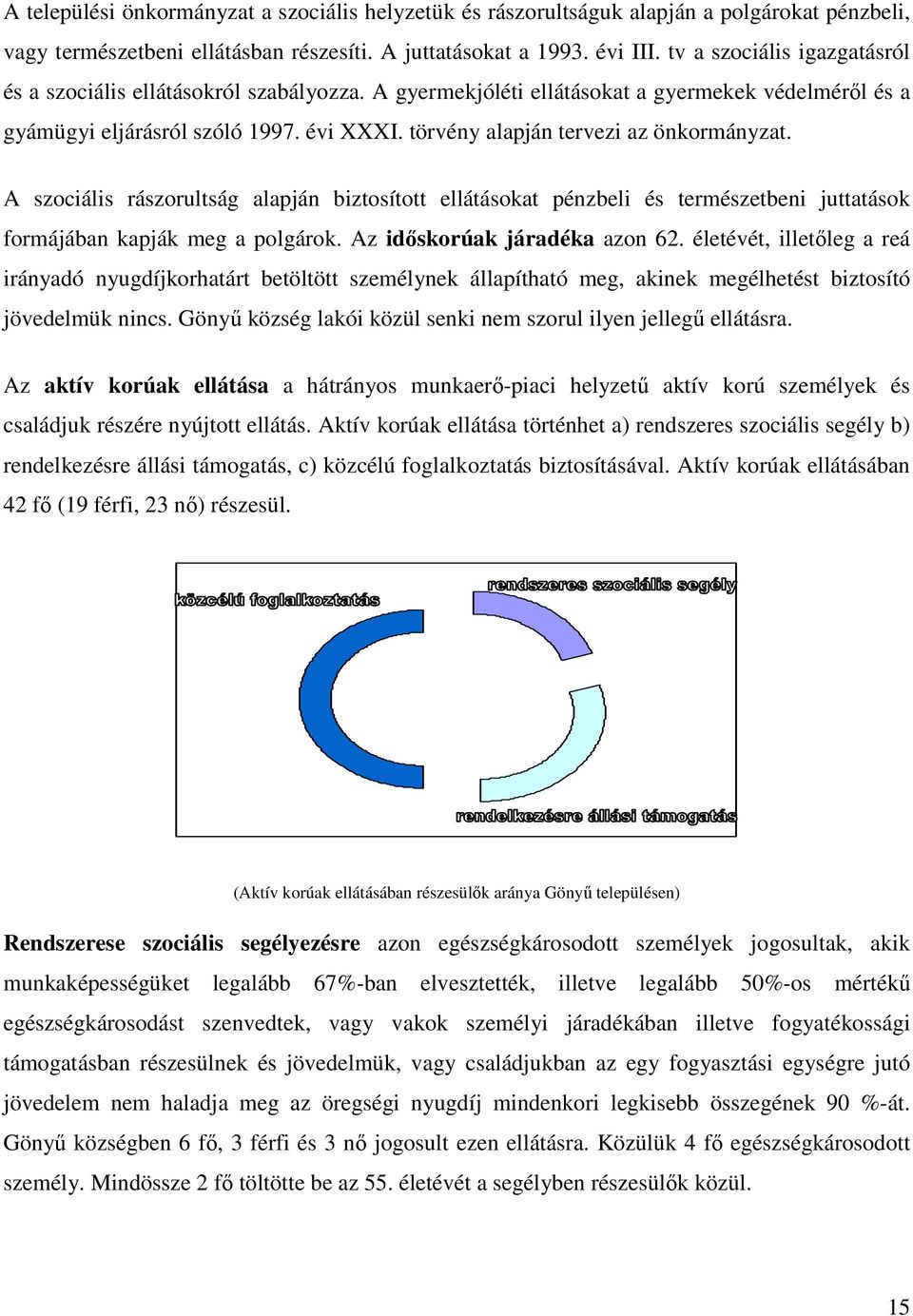 törvény alapján tervezi az önkormányzat. A szociális rászorultság alapján biztosított ellátásokat pénzbeli és természetbeni juttatások formájában kapják meg a polgárok. Az időskorúak járadéka azon 62.