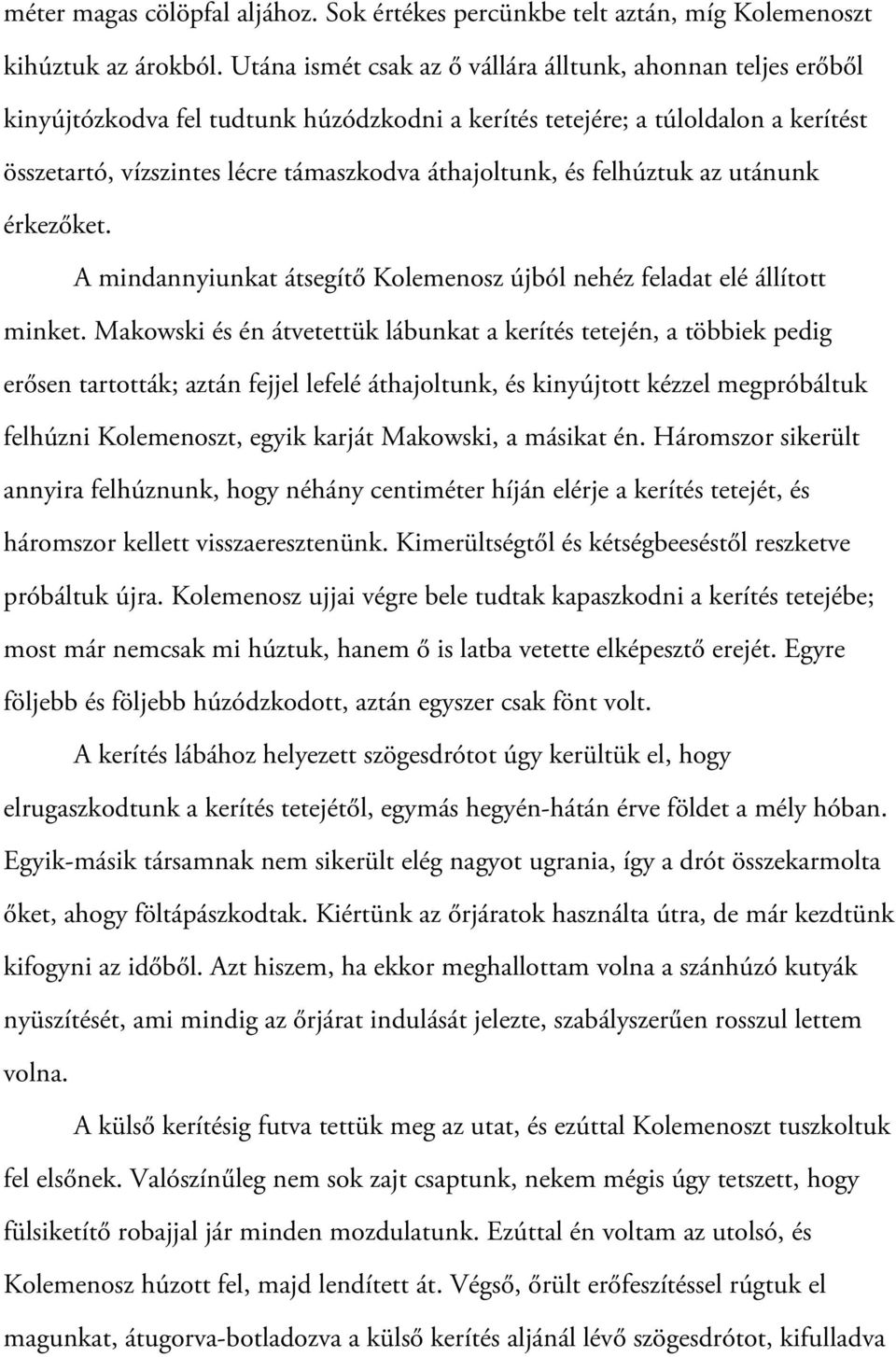 és felhúztuk az utánunk érkezőket. A mindannyiunkat átsegítő Kolemenosz újból nehéz feladat elé állított minket.