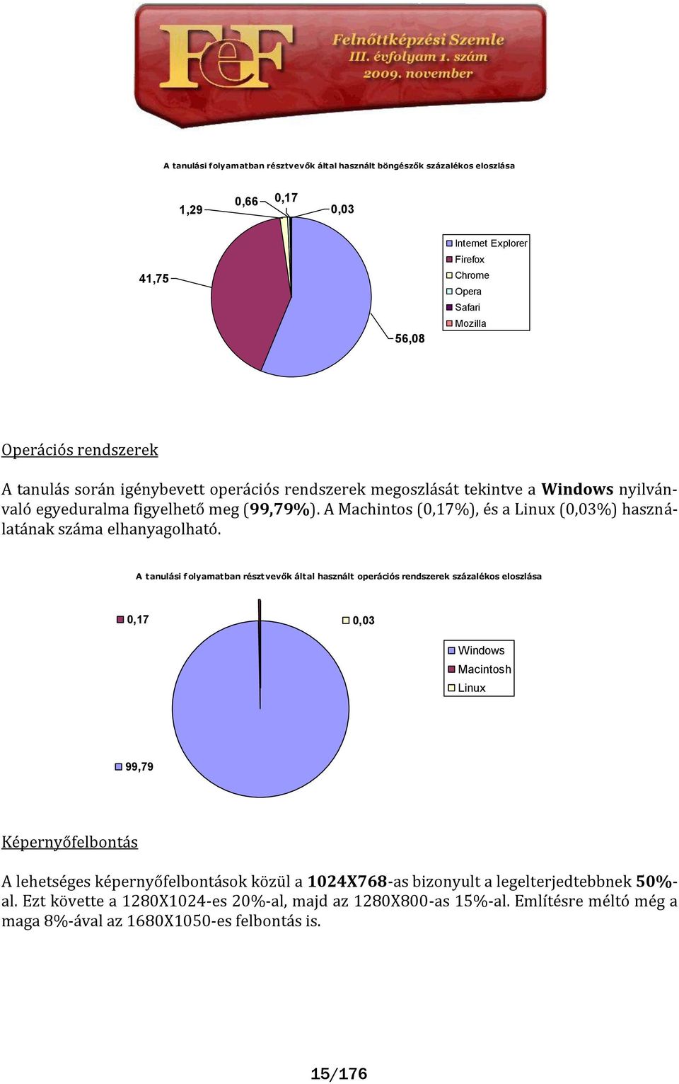 A Machintos (0,17%), és a Linux (0,03%) haszn lat nak sz ma elhanyagolható.