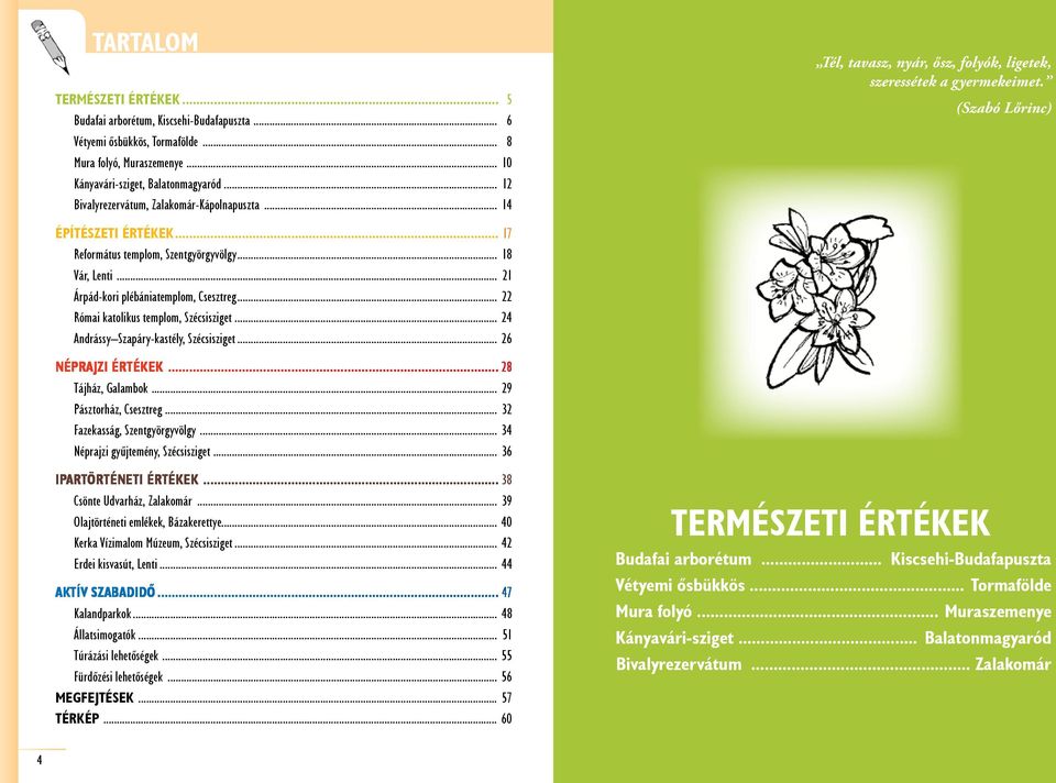 .. 18 Vár, Lenti... 21 Árpád-kori plébániatemplom, Csesztreg... 22 Római katolikus templom, Szécsisziget... 24 Andrássy Szapáry-kastély, Szécsisziget... 26 NÉPRAJZI ÉRTÉKEK... 28 Tájház, Galambok.