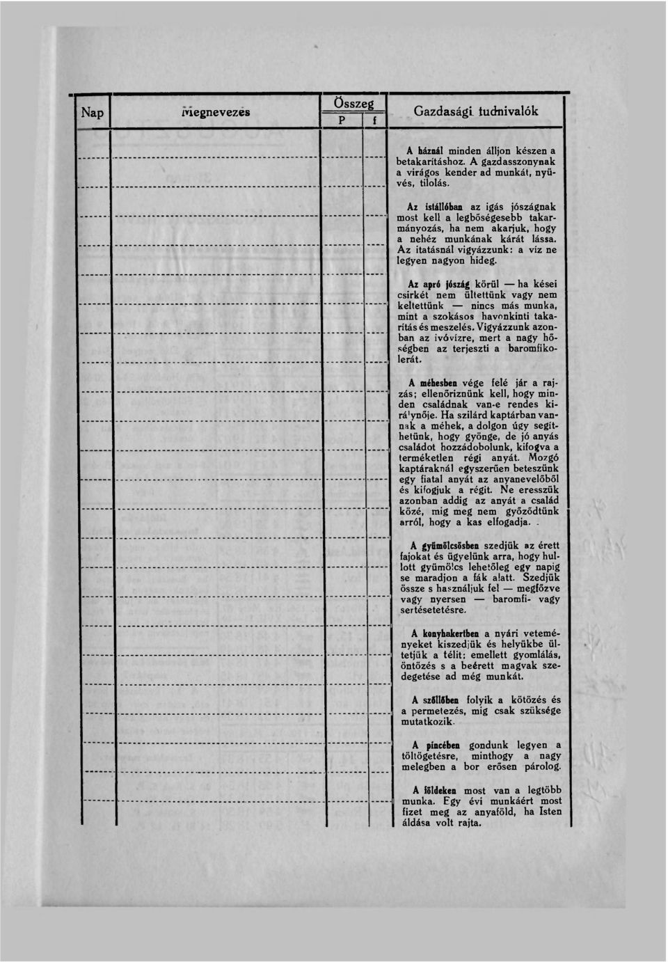 Az apró jószág körül ha kései csirkét nem ültettünk vagy nem keltettünk nincs más munka, mint a szokásos havonkinti takarítás és meszelés.