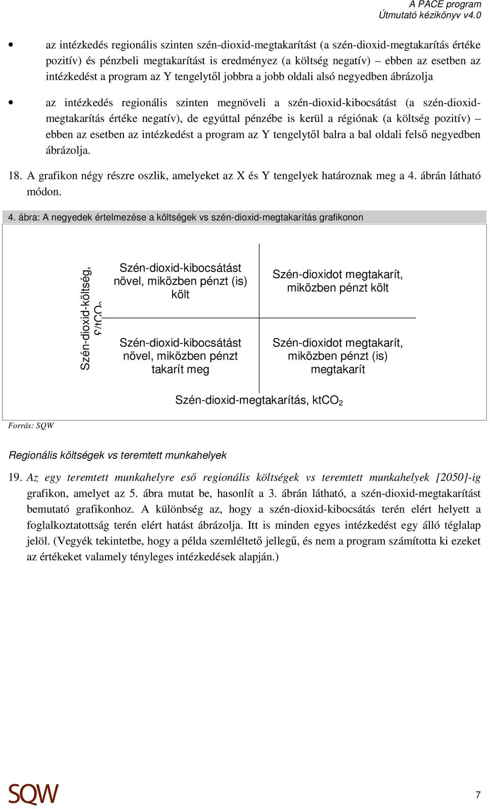 pénzébe is kerül a régiónak (a költség pozitív) ebben az esetben az intézkedést a program az Y tengelytől balra a bal oldali felső negyedben ábrázolja. 18.