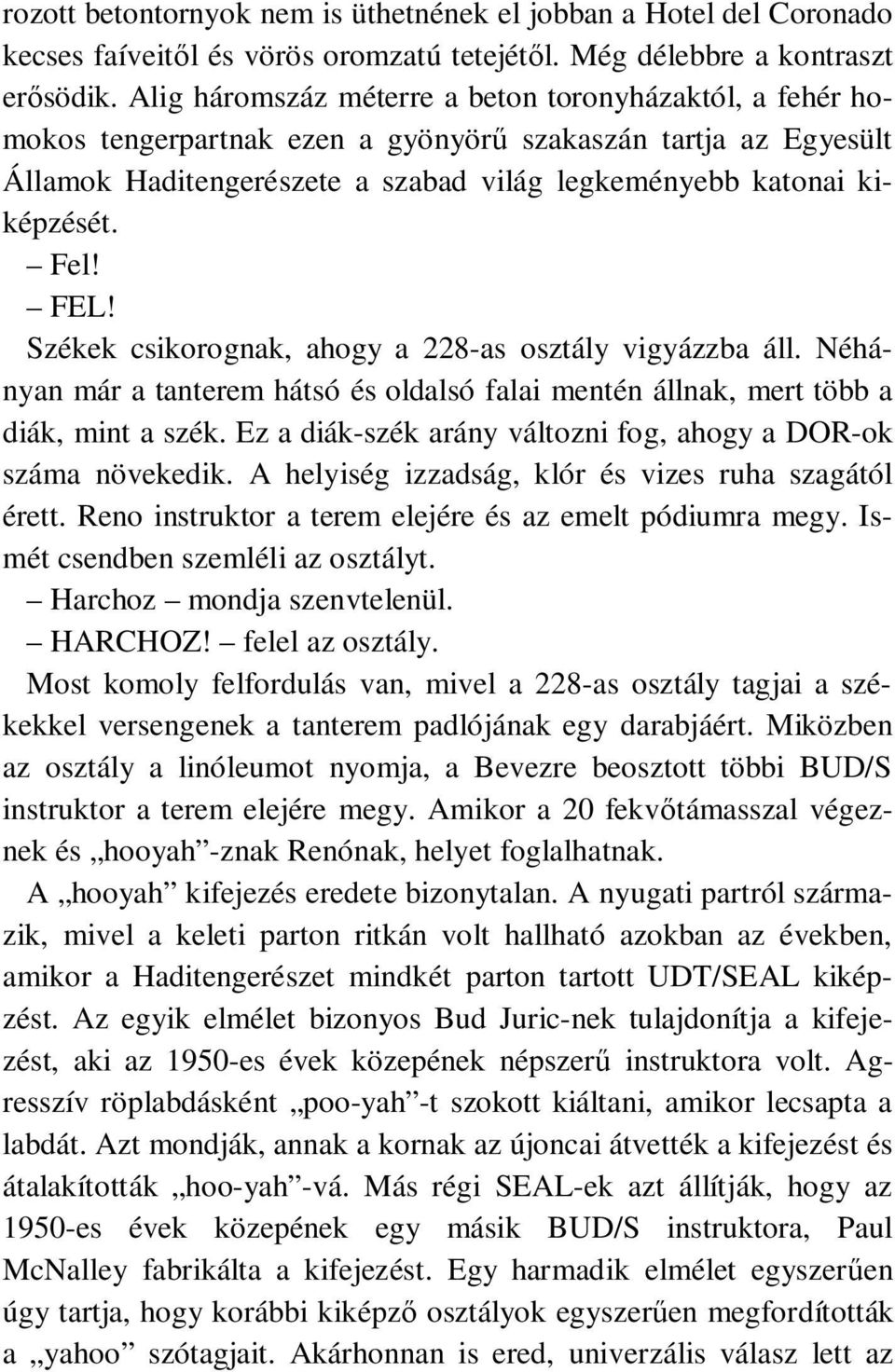 FEL! Székek csikorognak, ahogy a 228-as osztály vigyázzba áll. Néhányan már a tanterem hátsó és oldalsó falai mentén állnak, mert több a diák, mint a szék.