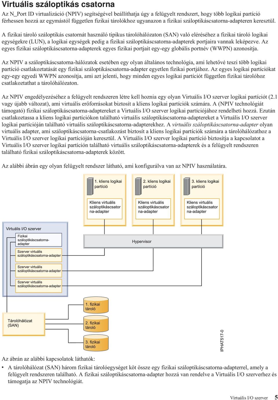 A fizikai tároló száloptikás csatornát használó tipikus tárolóhálózaton (SAN) való eléréséhez a fizikai tároló logikai egységekre (LUN), a logikai egységek pedig a fizikai
