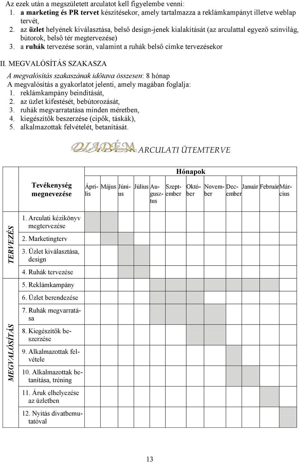 a ruhák tervezése során, valamint a ruhák belső címke tervezésekor II.