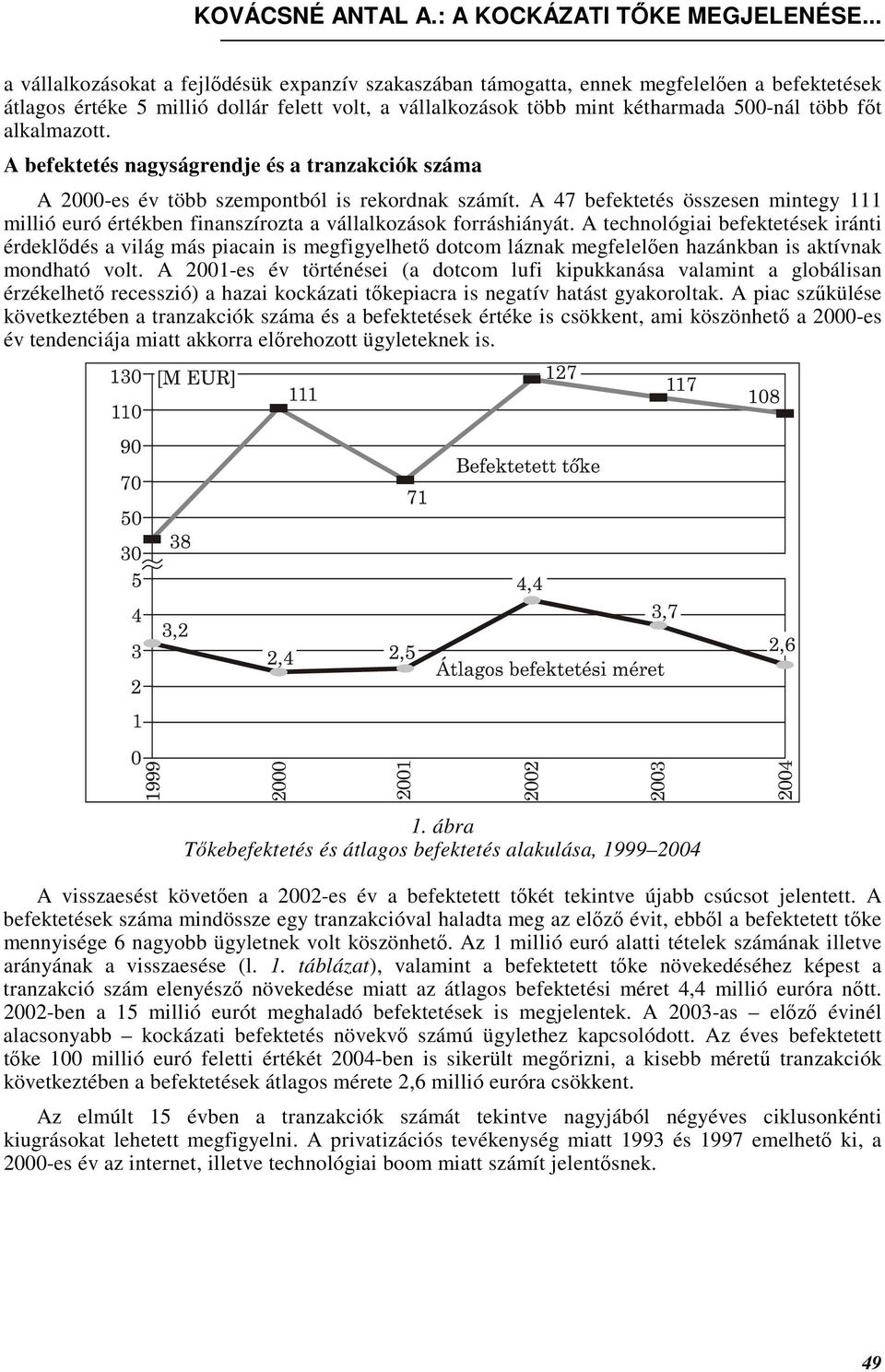 alkalmazott. A befektetés nagyságrendje és a tranzakciók száma A 2000-es év több szempontból is rekordnak számít.