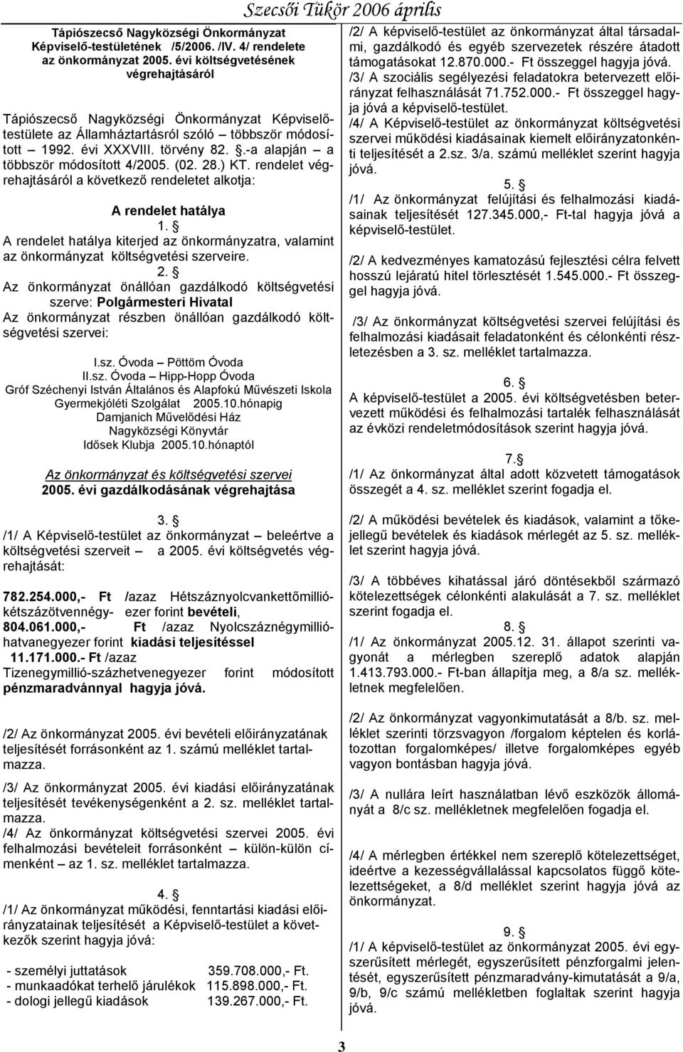 .-a alapján a többször módosított 4/2005. (02. 28.) KT. rendelet végrehajtásáról a következő rendeletet alkotja: A rendelet hatálya 1.