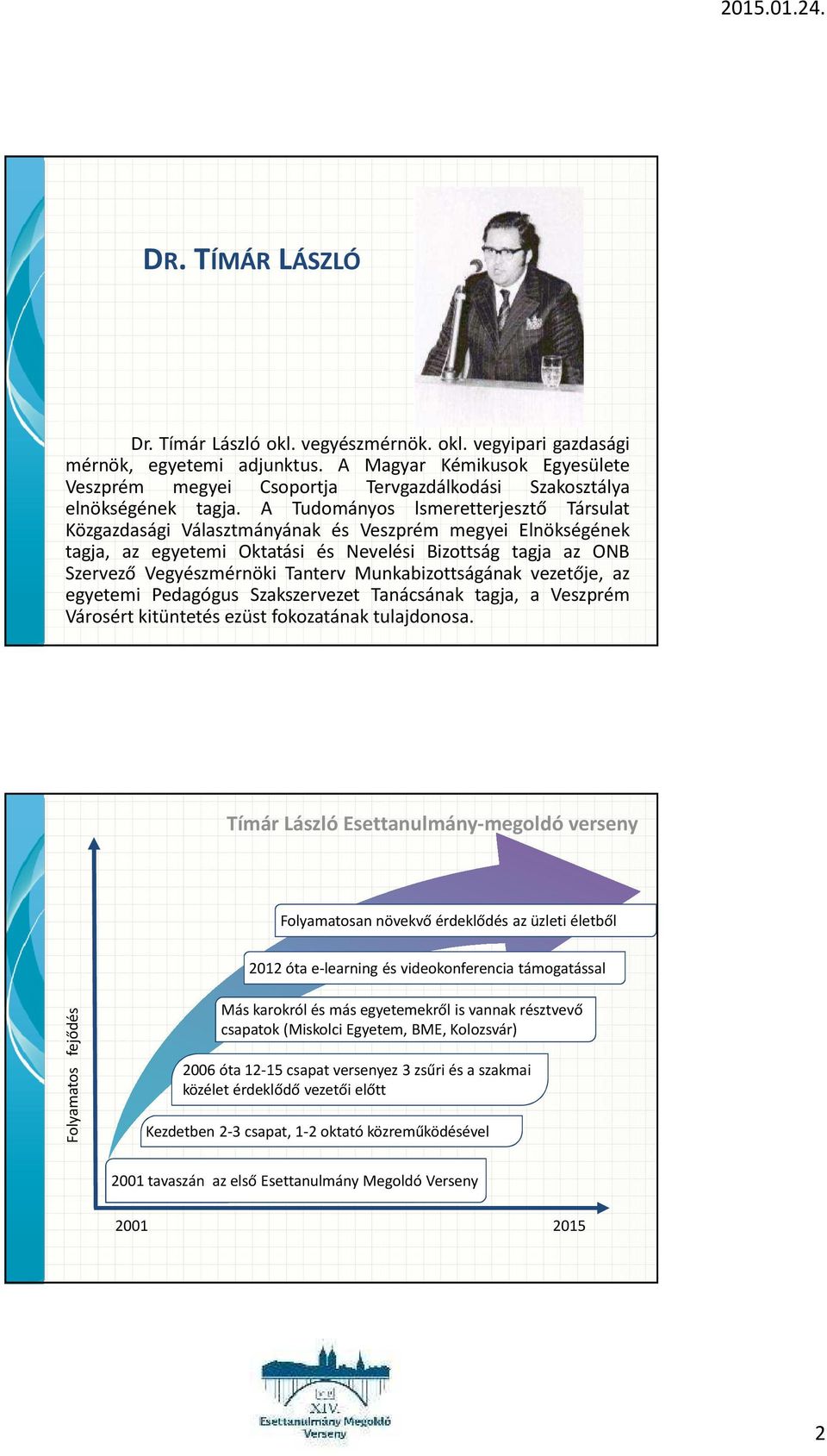 A Tudományos lsmeretterjesztő Társulat Közgazdasági Választmányának és Veszprém megyei Elnökségének tagja, az egyetemi Oktatási és Nevelési Bizottság tagja az ONB Szervező Vegyészmérnöki Tanterv