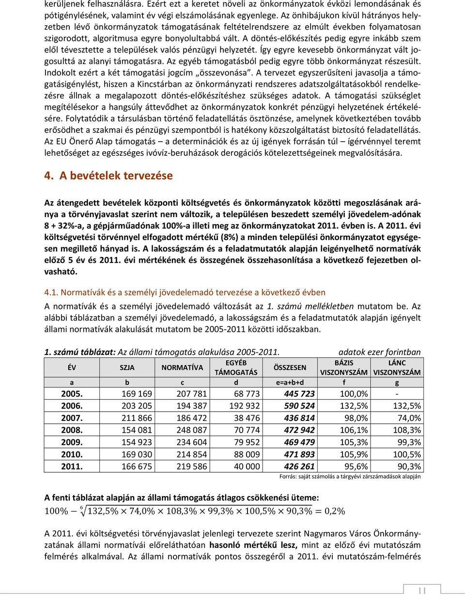 A döntés-előkészítés pedig egyre inkább szem elől tévesztette a települések valós pénzügyi helyzetét. Így egyre kevesebb önkormányzat vált jogosulttá az alanyi támogatásra.